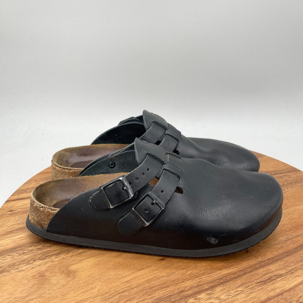 Birkenstock Kay SL Clogs Mens Size 10 / 43 Black Leather Work Shoes Mules Sandal